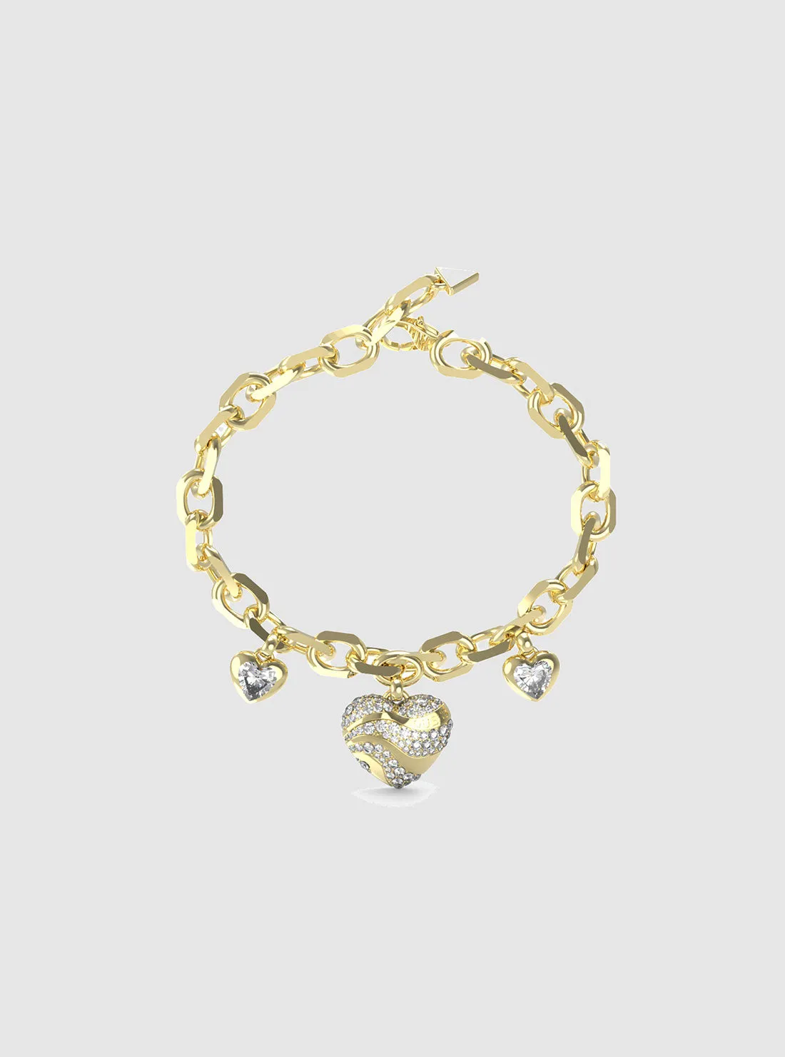 Multi Crystal Hearts Charm Bracelet Guess