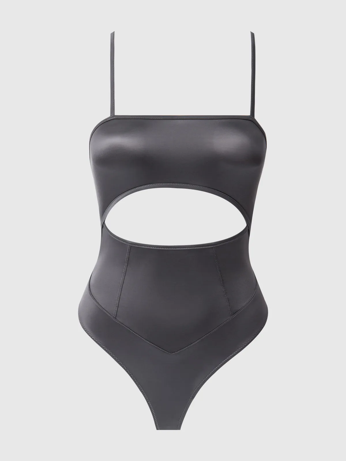 Neev Oil Slick Cutout Scoop Back Bodysuit by Frederick's of Hollywood