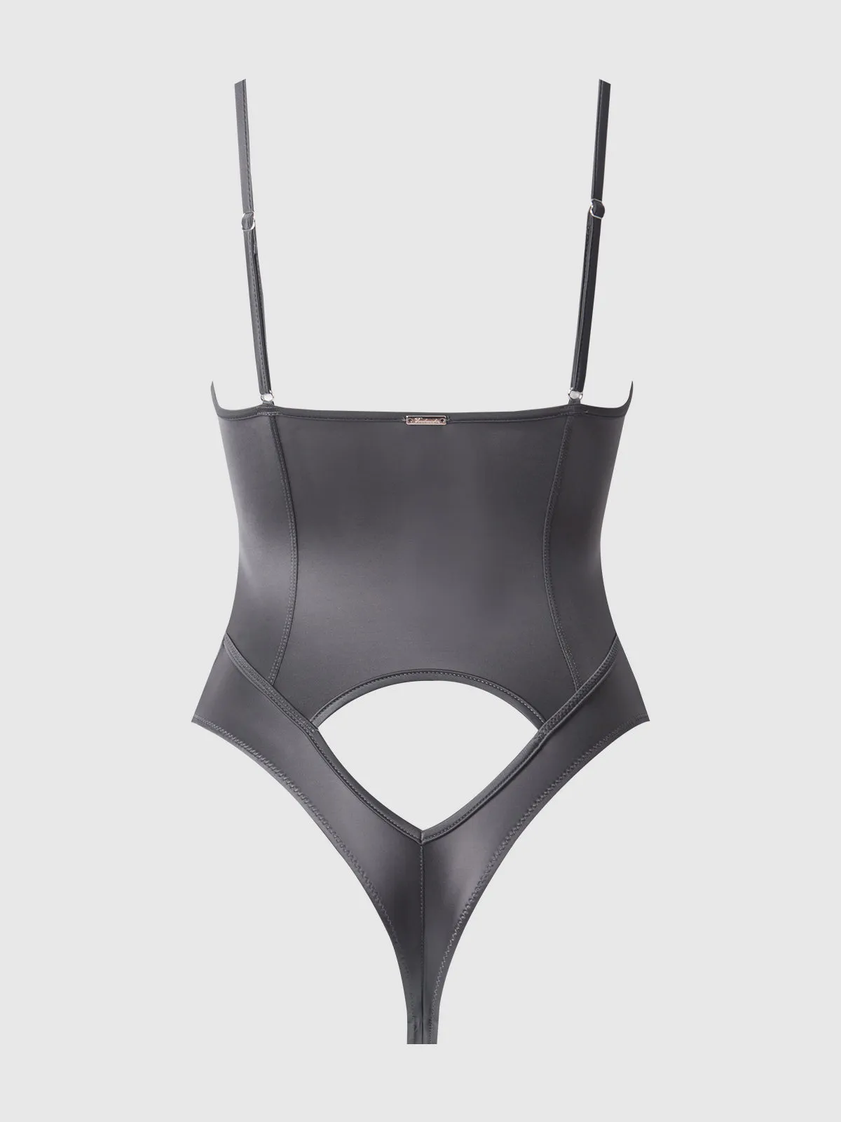 Neev Oil Slick Cutout Scoop Back Bodysuit by Frederick's of Hollywood