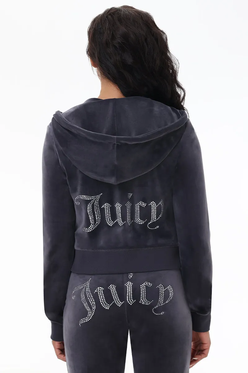 OG Big Bling Velour Hoodie by Juicy Couture