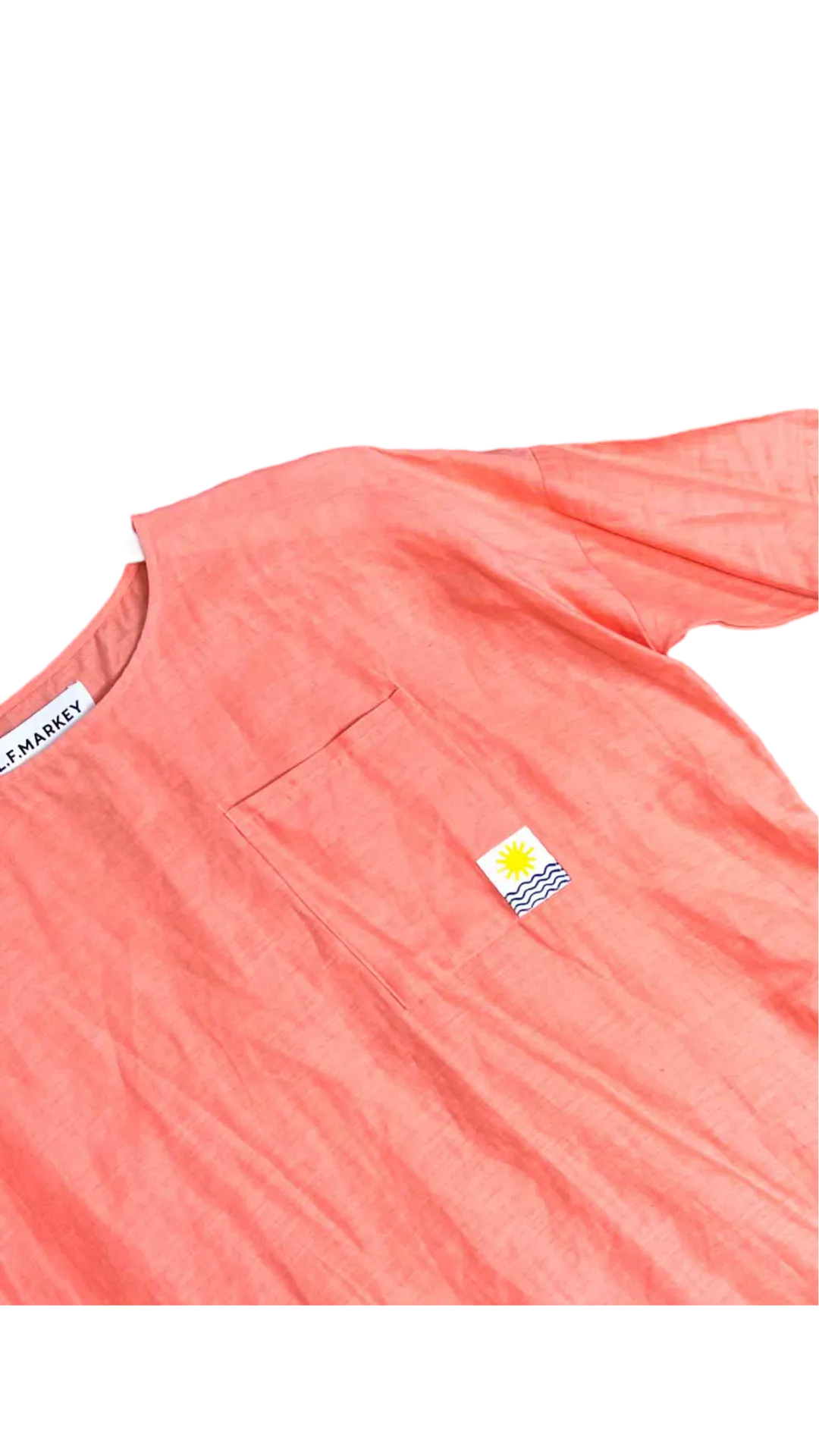 One Size | L.F. Markey Coral Linen Midi Shift Dress