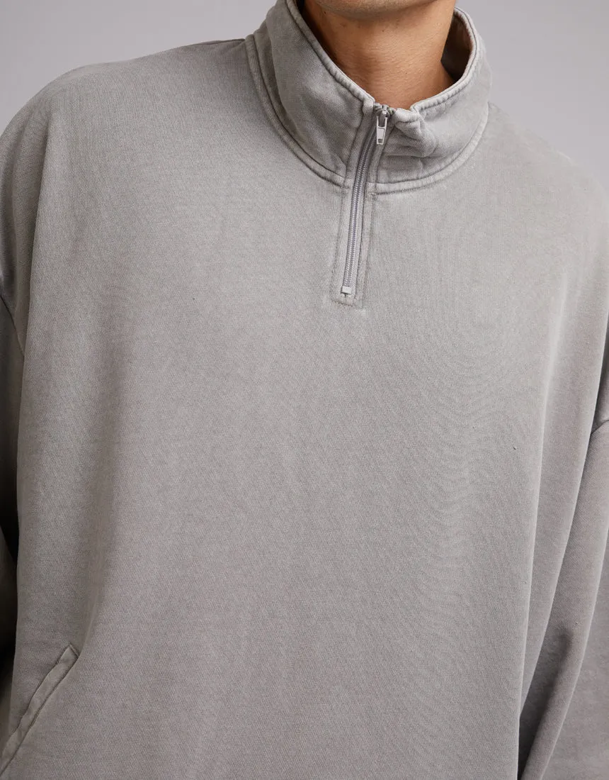 Oversized 1/4 Zip Jumper Grey