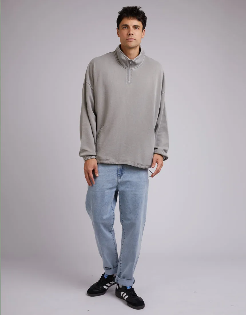 Oversized 1/4 Zip Jumper Grey