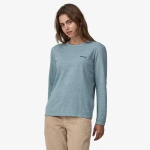 Patagonia Women's Long-Sleeved P-6 Logo Responsibili-Tee - Thermal Blue