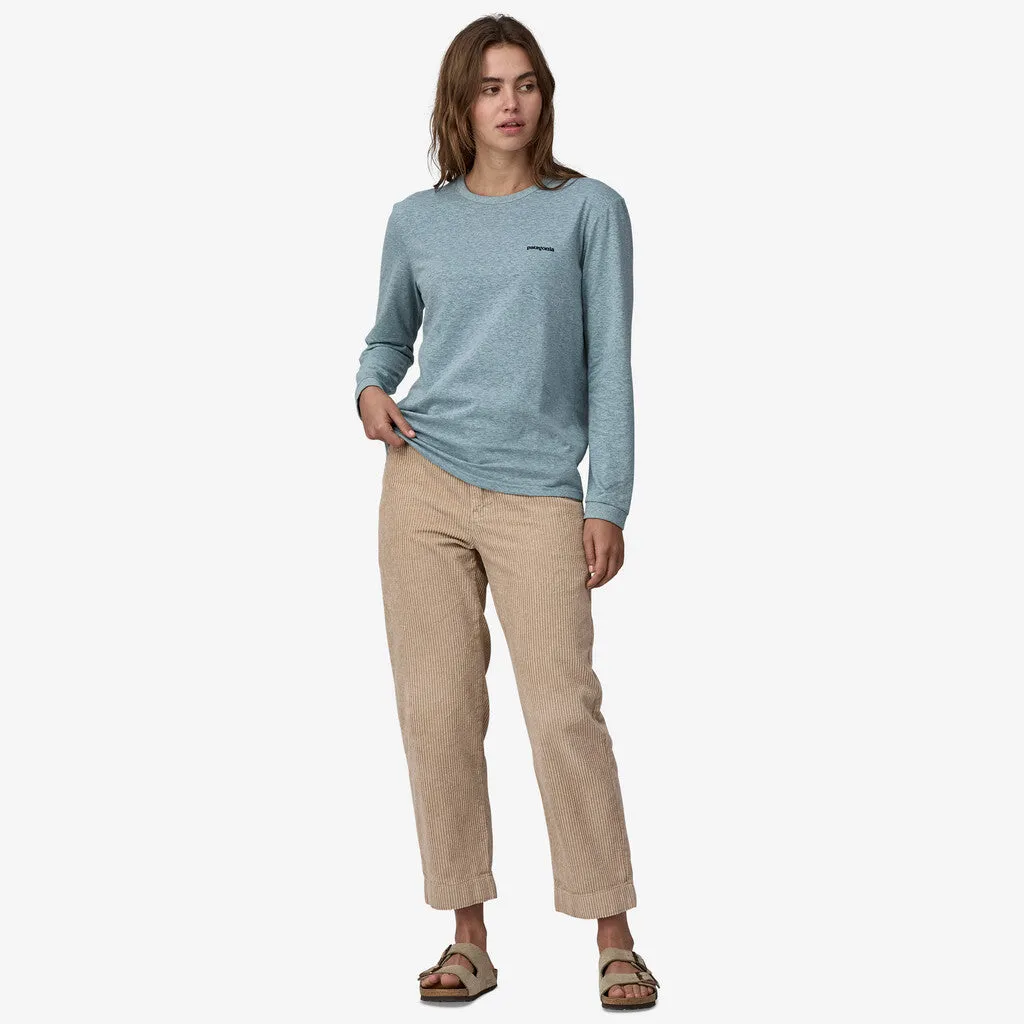 Patagonia Women's Long-Sleeved P-6 Logo Responsibili-Tee - Thermal Blue