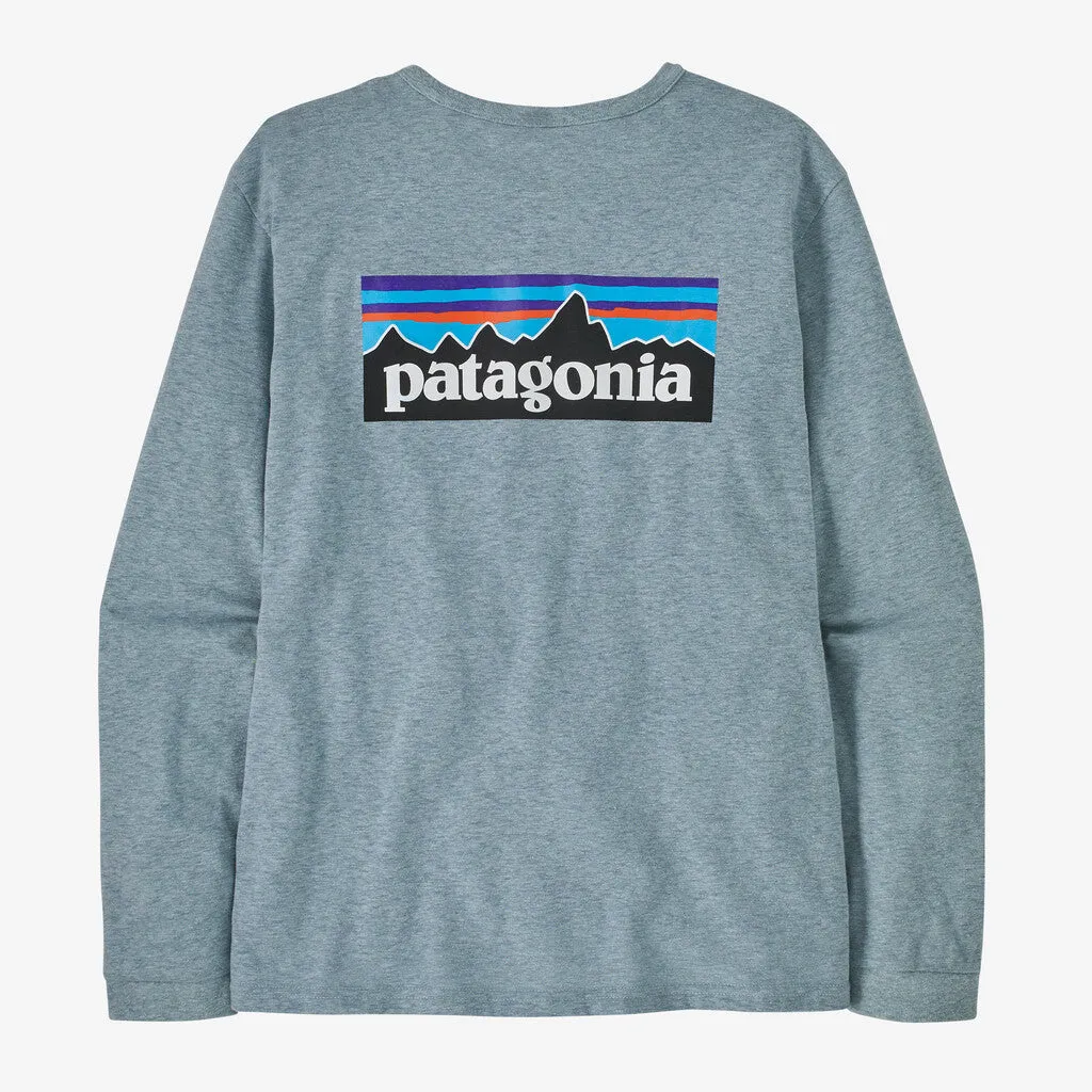 Patagonia Women's Long-Sleeved P-6 Logo Responsibili-Tee - Thermal Blue