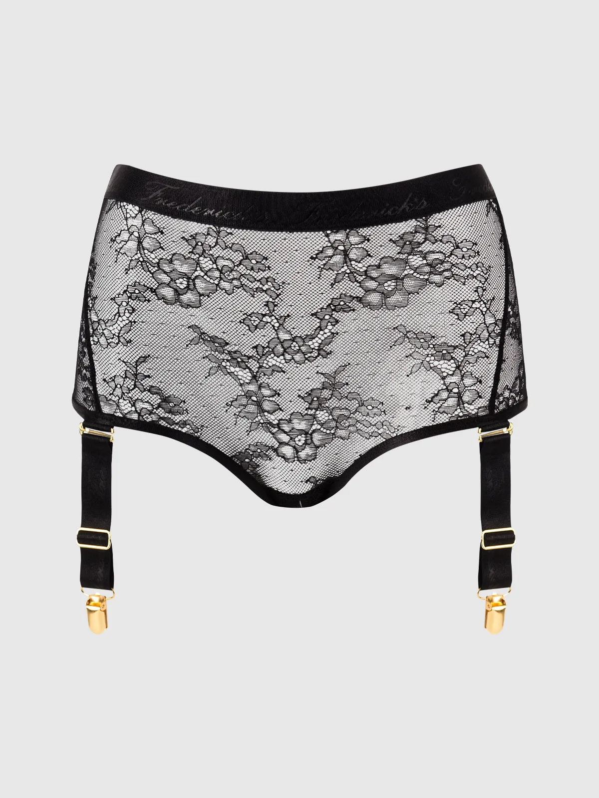 Pia Lace Cutout & High-Waist Garter Panty by Frederick's of Hollywood