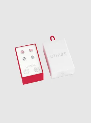 Pink 4 Piece Stud Earring Set Guess