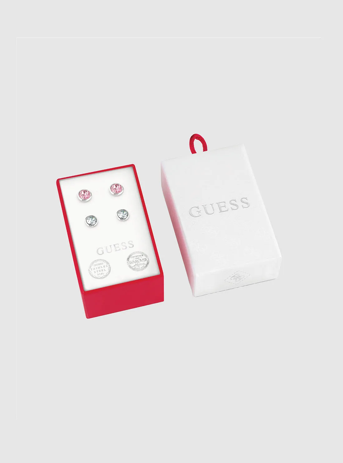 Pink 4 Piece Stud Earring Set Guess