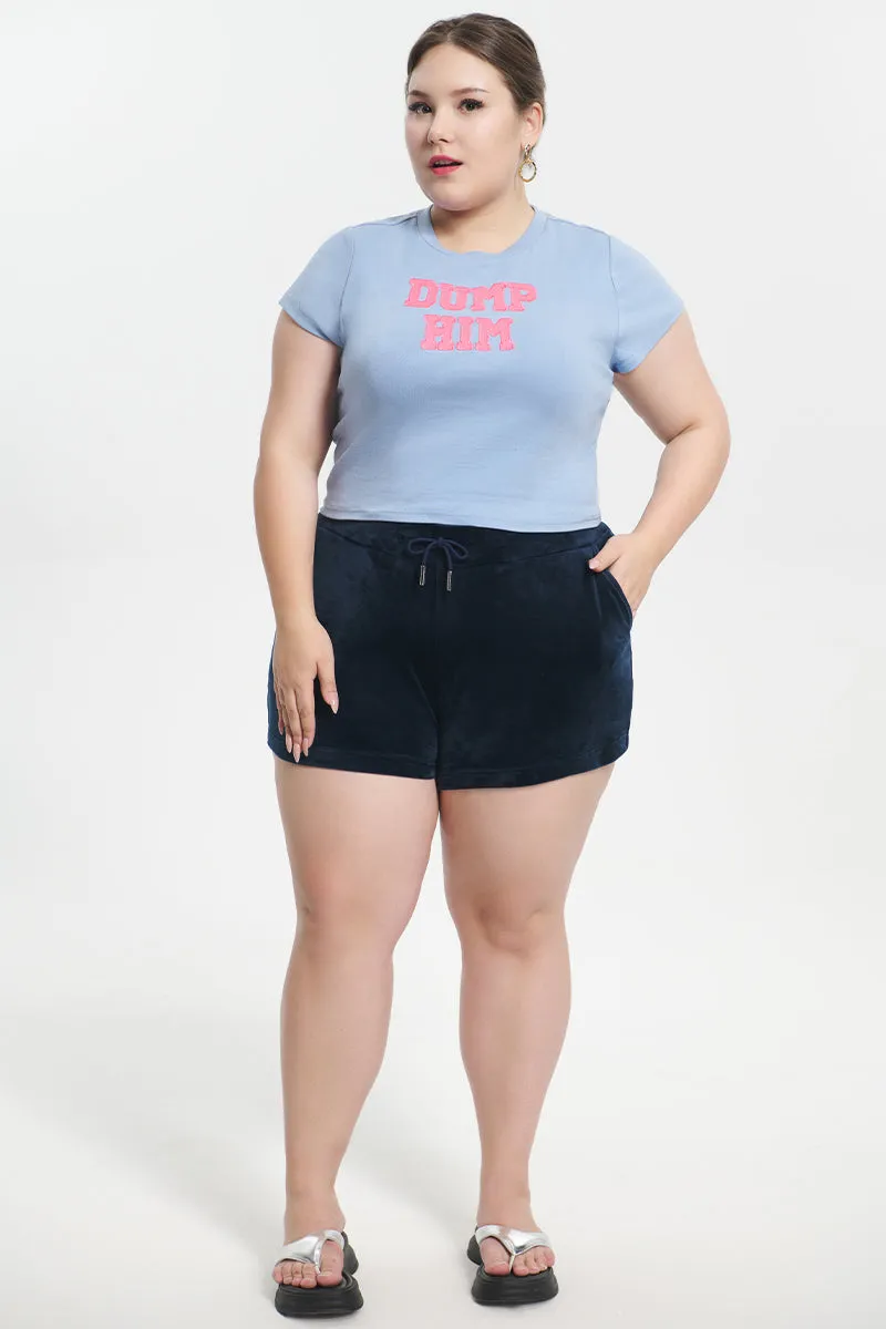 Plus-Size Big Bling Velour Shorts by Juicy Couture