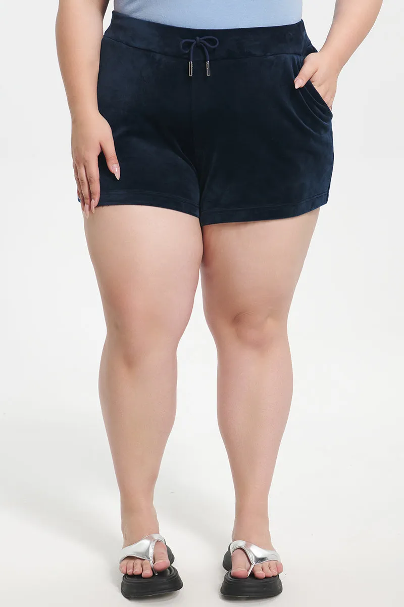Plus-Size Big Bling Velour Shorts by Juicy Couture