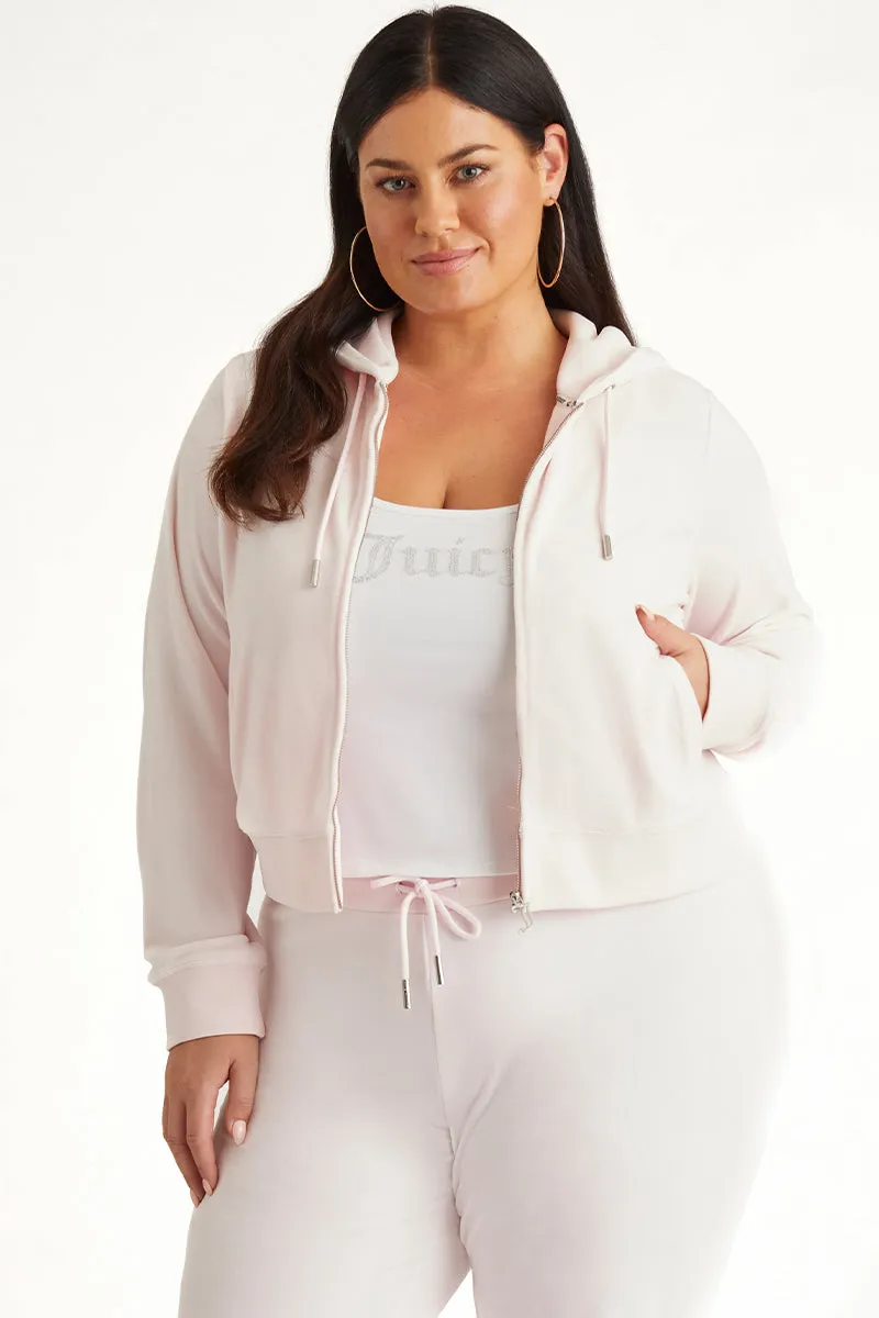 Plus-Size OG Big Bling Velour Hoodie by Juicy Couture