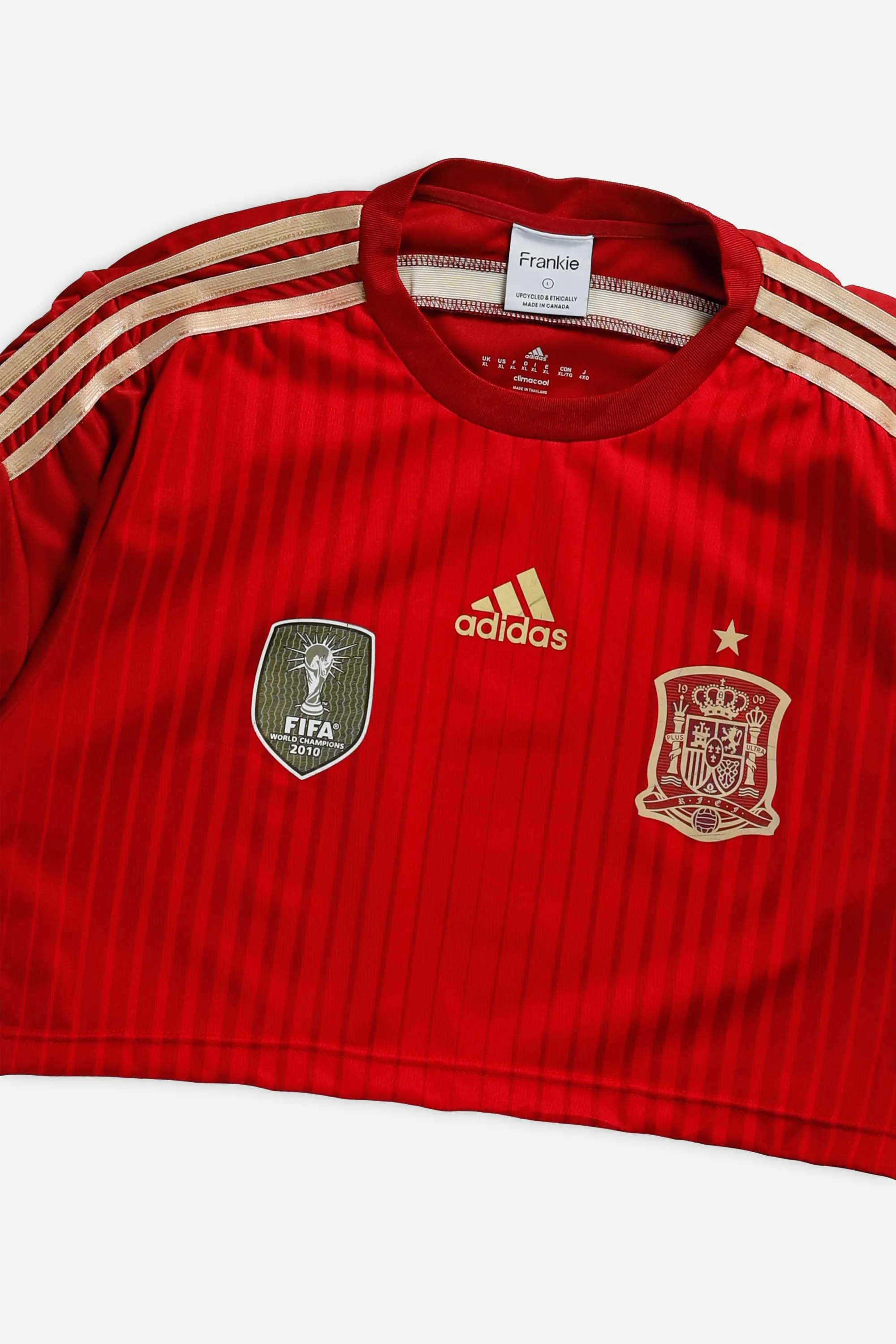 Rework Crop Spain Soccer Jersey - L Frankie