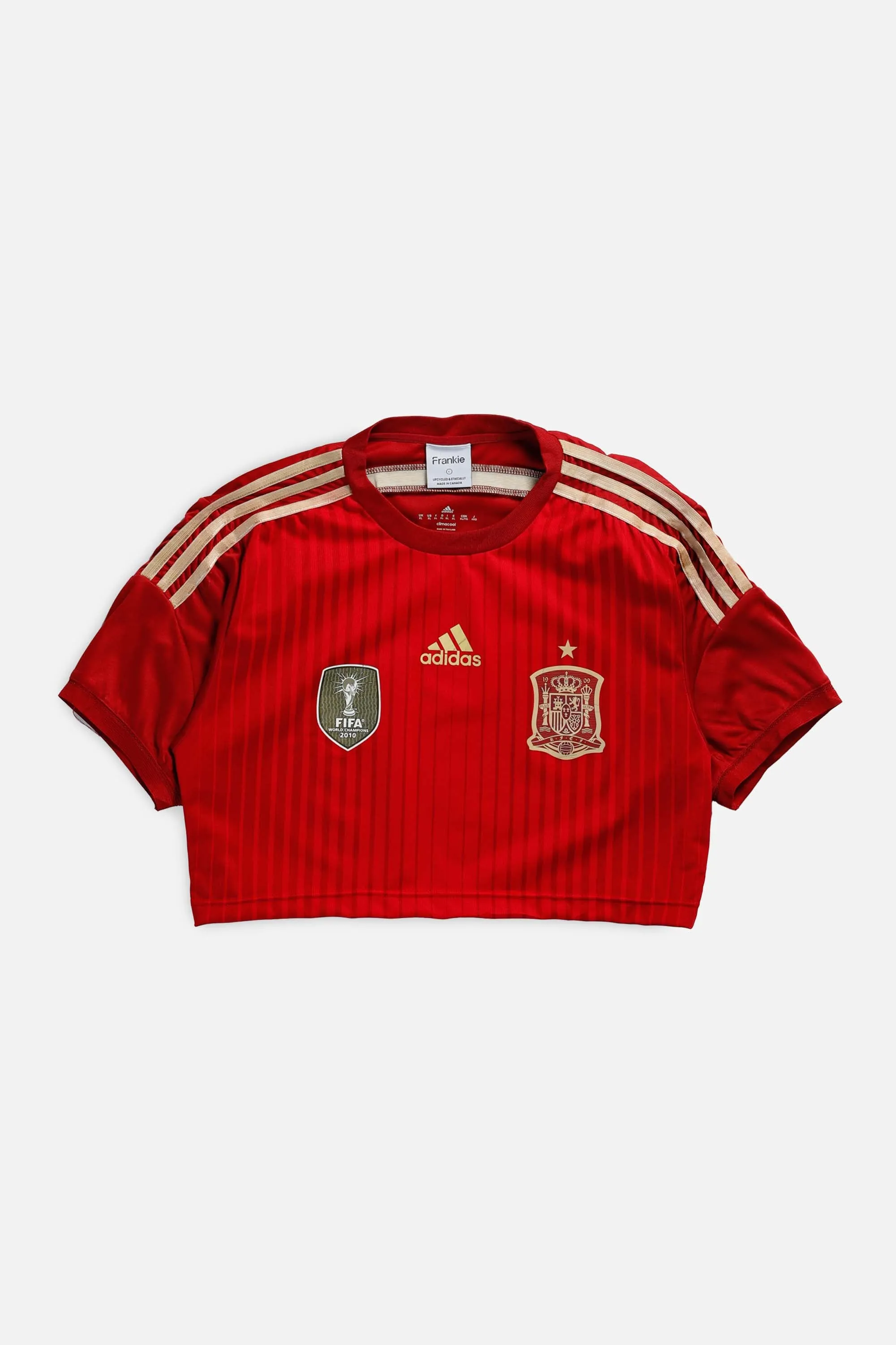 Rework Crop Spain Soccer Jersey - L Frankie
