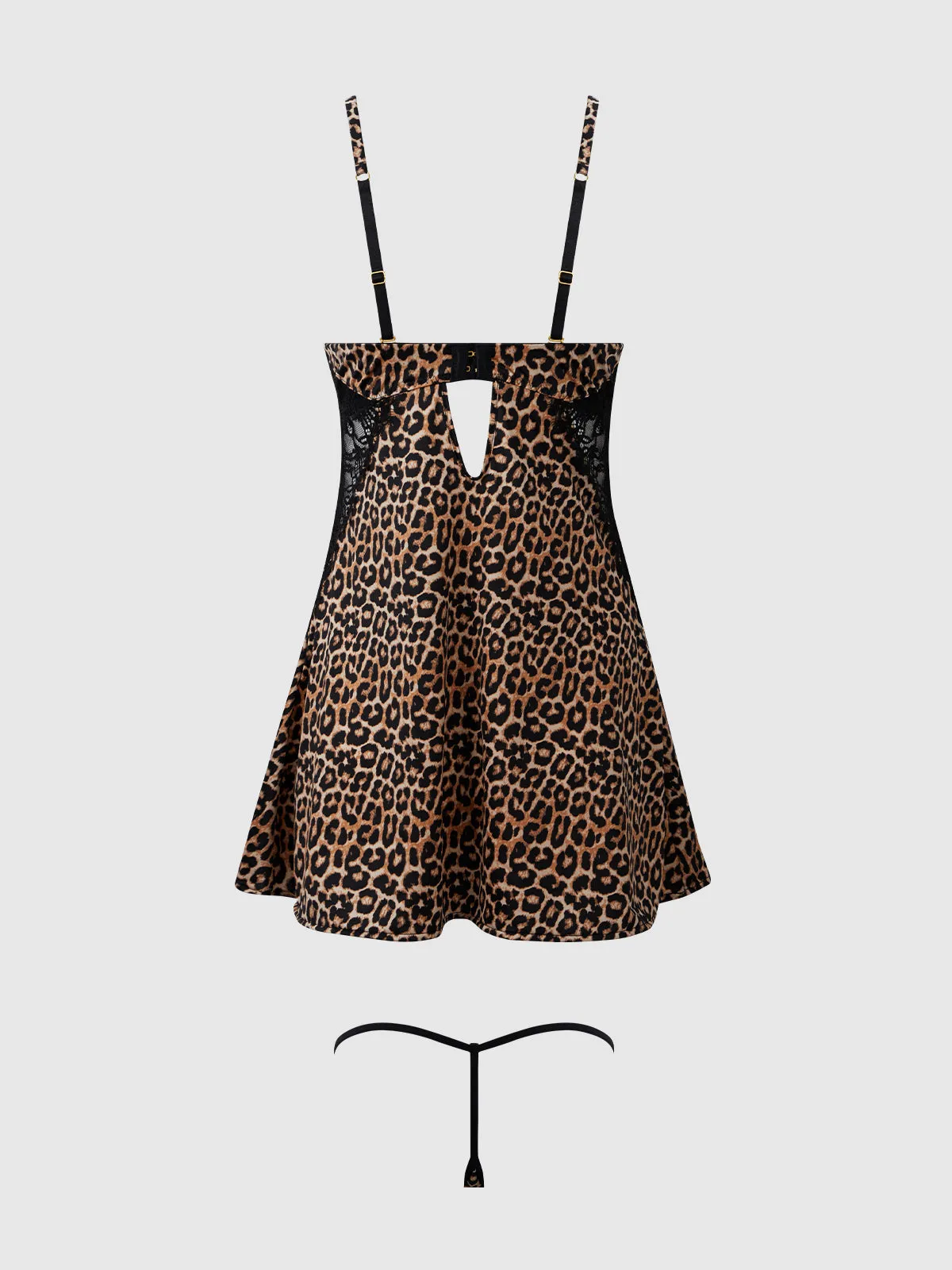 Rising Star Plunge Push Up Babydoll in Liquid Satin & Lace by Frederick's of Hollywood
