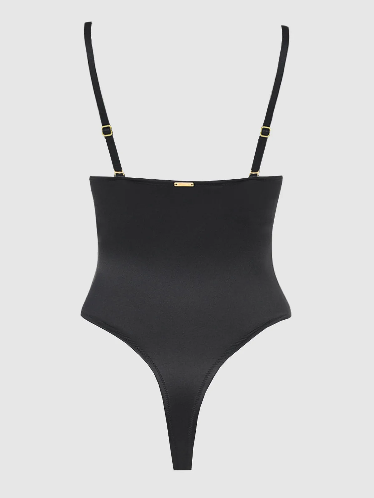 Rising Star Plunge Push Up Bodysuit in Liquid Satin by Frederick's of Hollywood