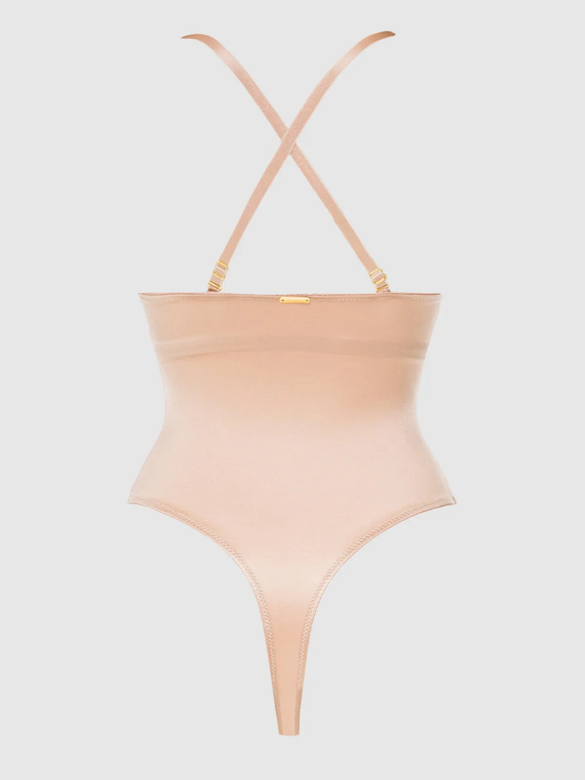 Rising Star Plunge Push Up Bodysuit in Liquid Satin by Frederick's of Hollywood