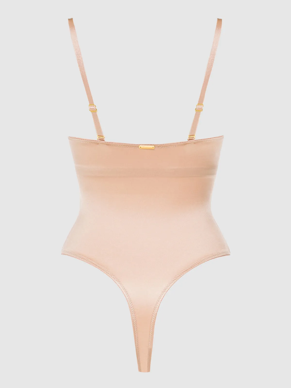 Rising Star Plunge Push Up Bodysuit in Liquid Satin by Frederick's of Hollywood
