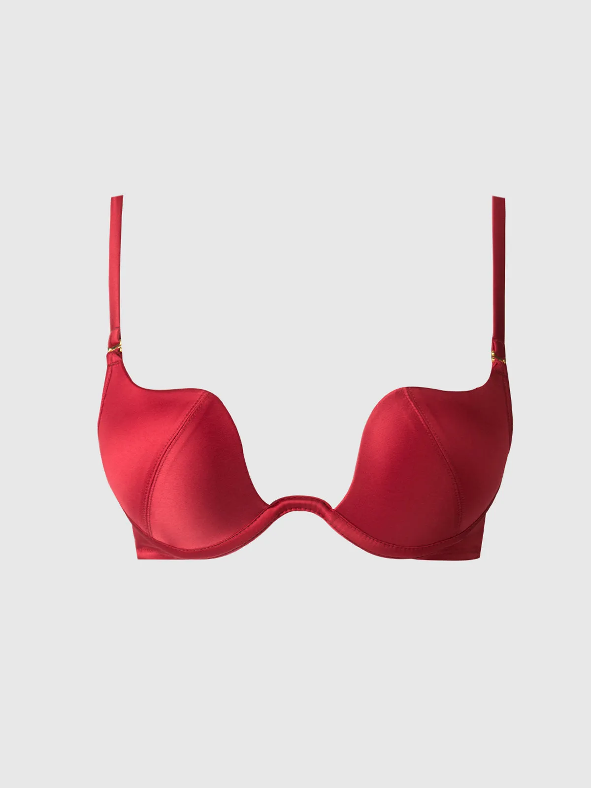 Rising Star Plunge Push Up Bra in Petra Satin by Frederick's of Hollywood