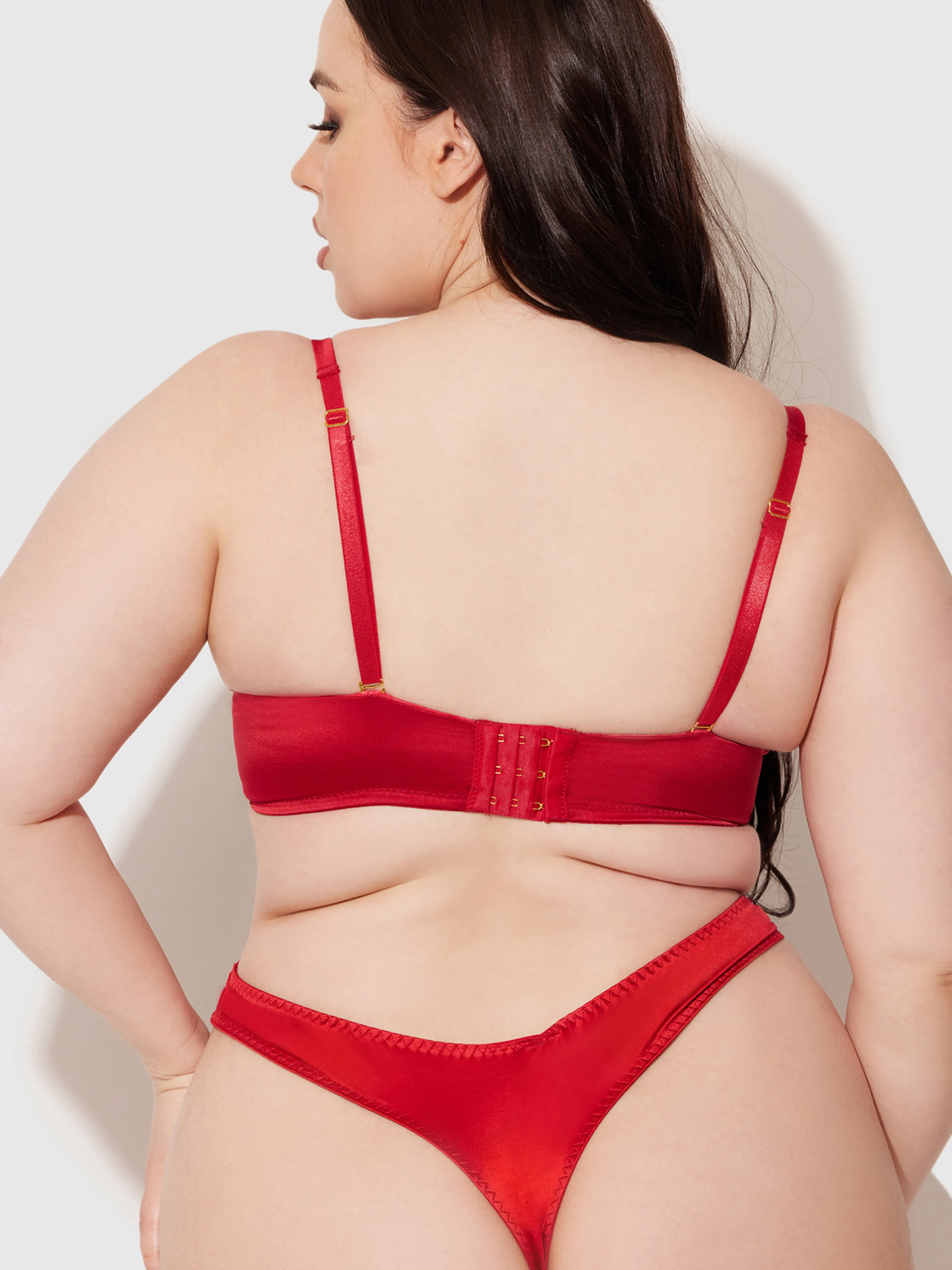 Rising Star Plunge Push Up Bra in Petra Satin by Frederick's of Hollywood