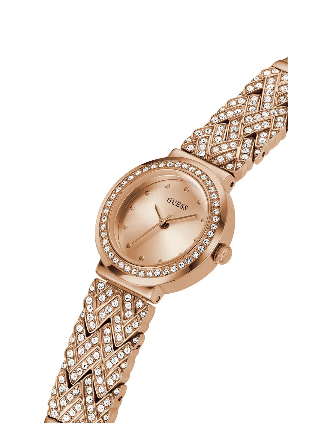 Rose Gold Treasure Crystal Watch Guess