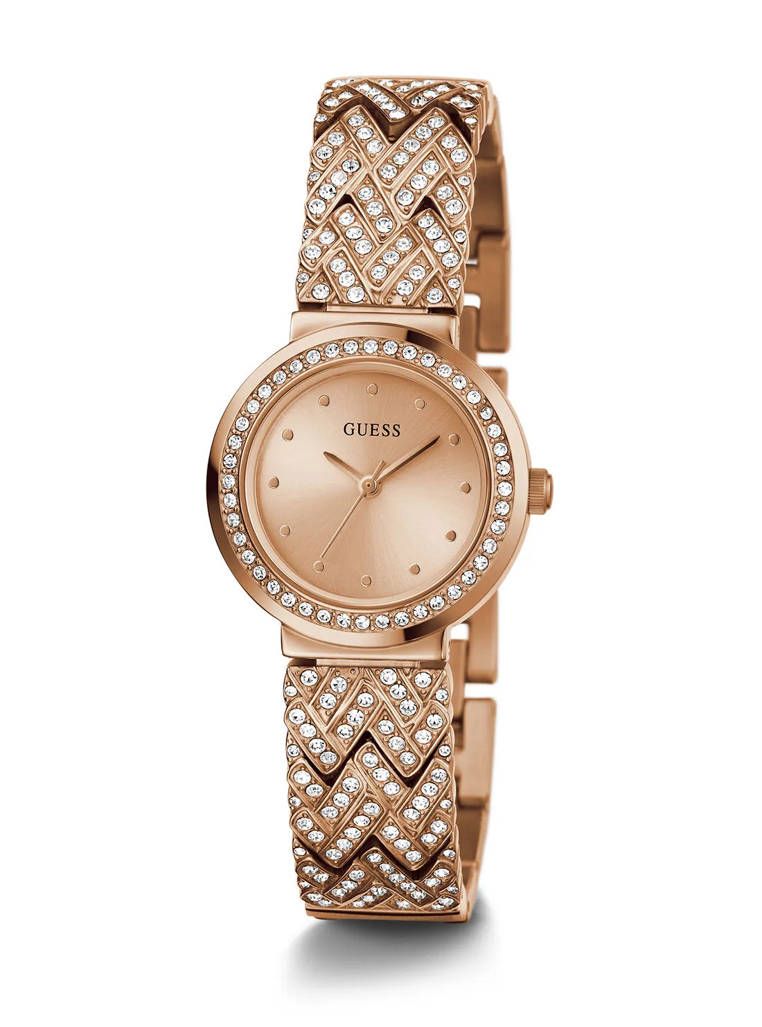 Rose Gold Treasure Crystal Watch Guess