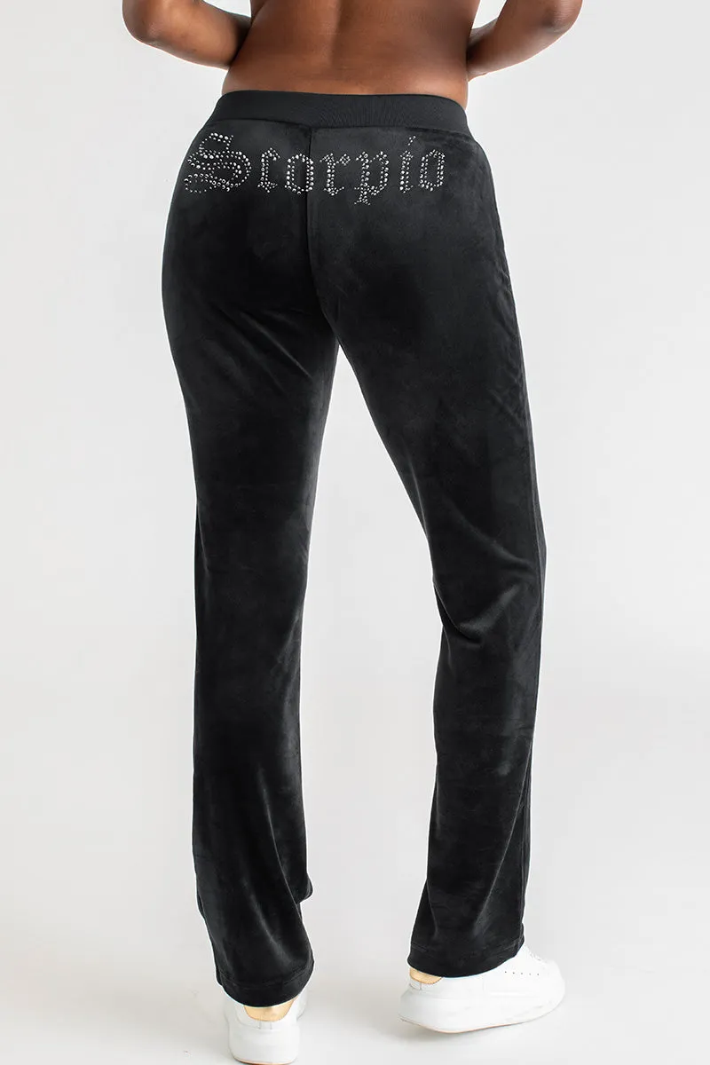 Scorpio Big Bling Velour Track Pants by Juicy Couture