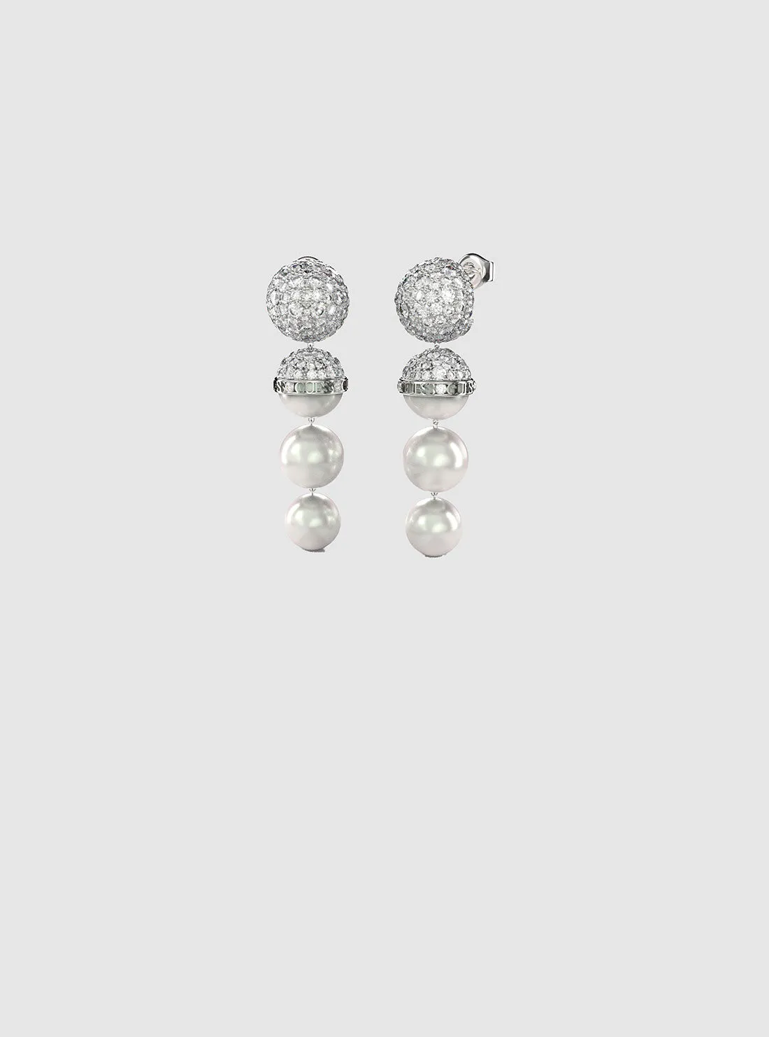 Silver Crystal Bead Earrings Guess