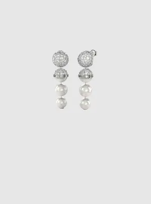Silver Crystal Bead Earrings Guess