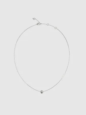 Silver Crystal Bead Necklace Guess
