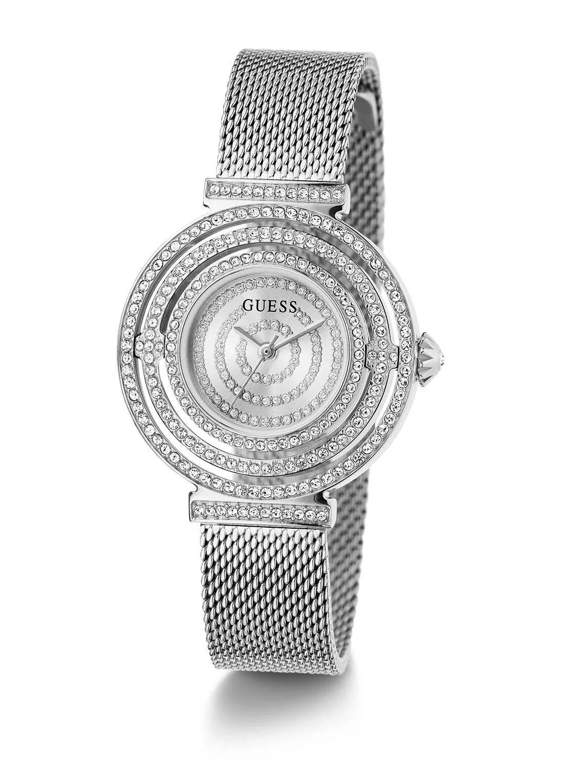 Silver Dream Crystal Mesh Watch Guess