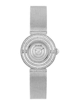Silver Dream Crystal Mesh Watch Guess