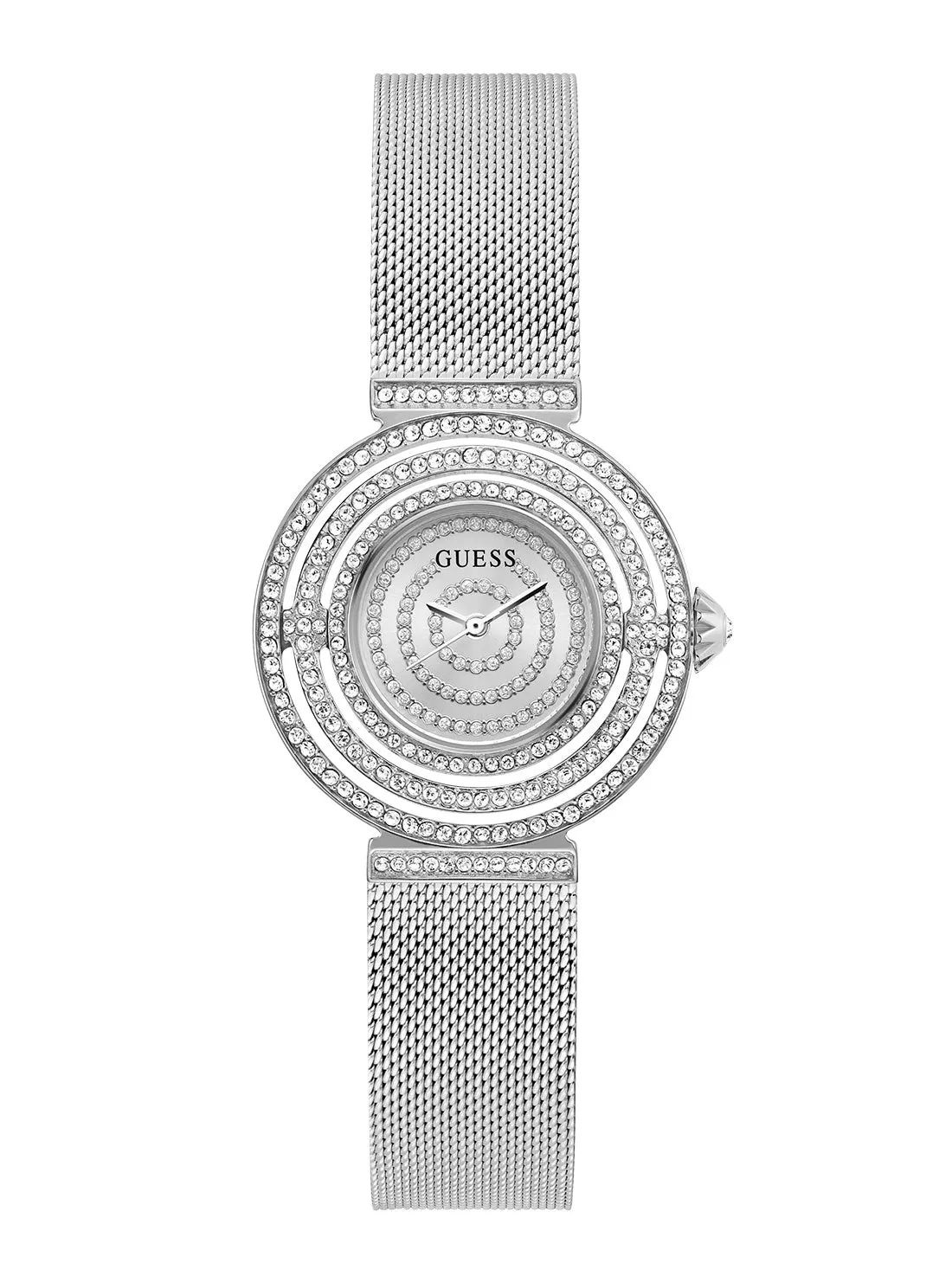 Silver Dream Crystal Mesh Watch Guess