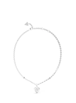 Silver Falling In Love Heart Necklace Guess