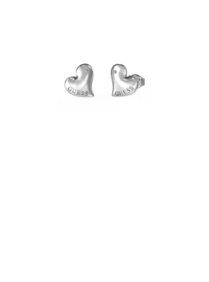 Silver Fluid Hearts Stud Earrings Guess