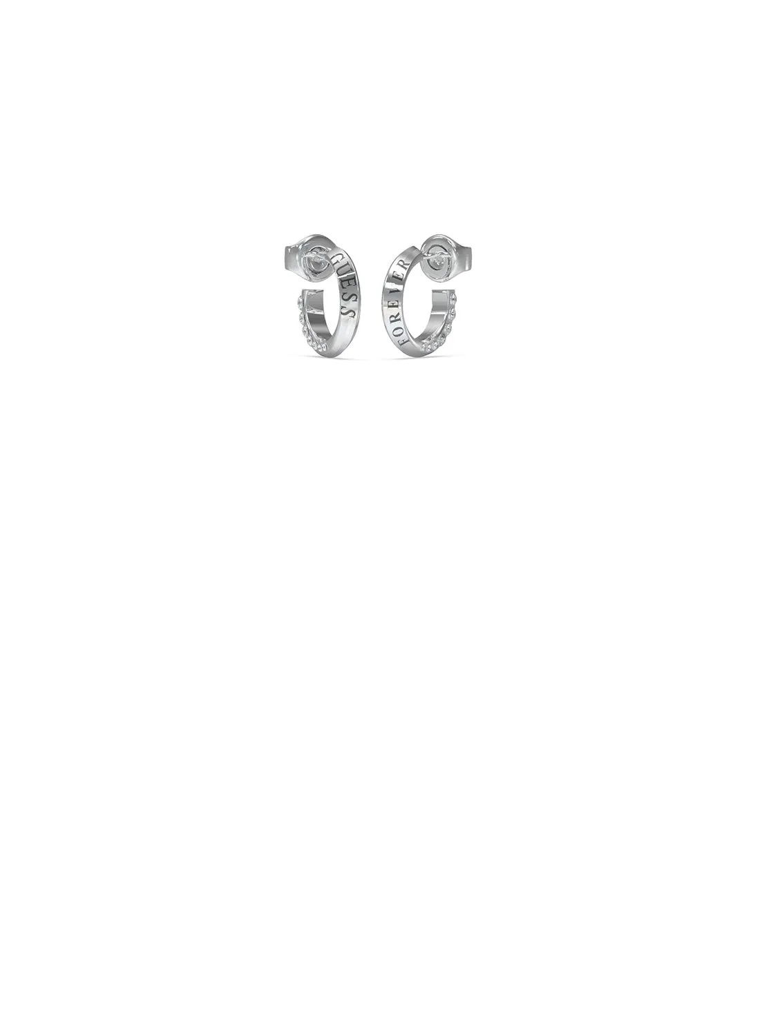 Silver Forever Links Hoop Earrings Guess