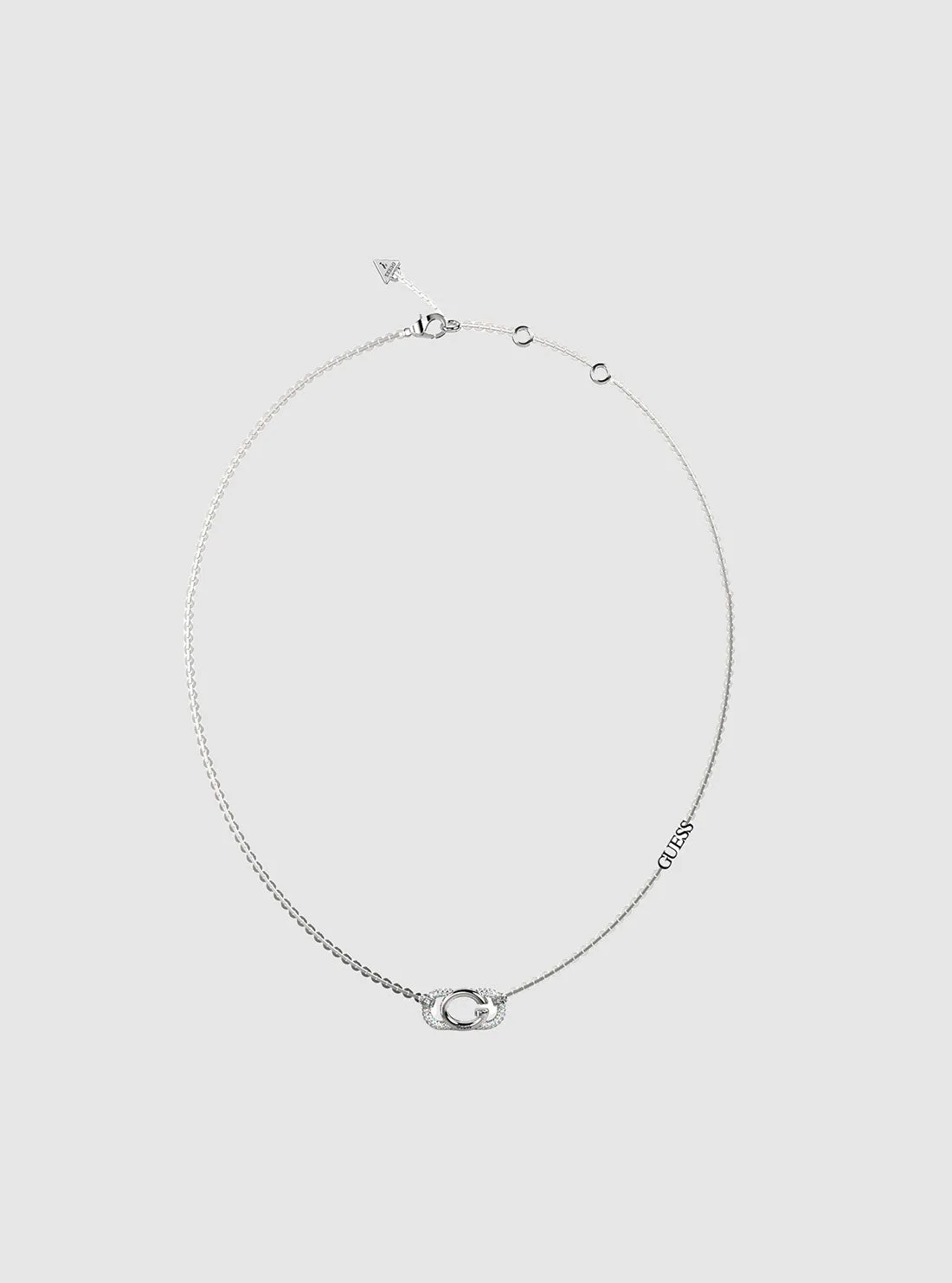 Silver G Logo Crystal Necklace Guess