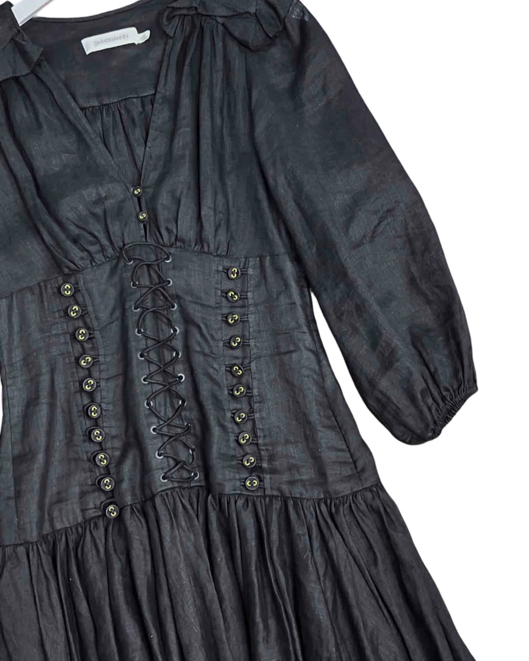 Size 10/12 | Zimmermann Black Linen Mini Dress