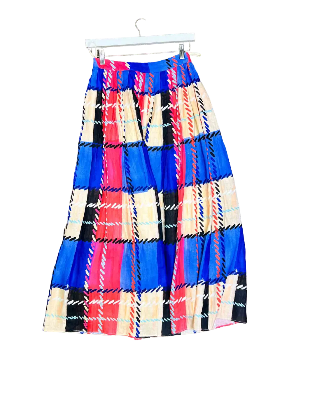 Size 8 | Leo Lin Plaid Linen Skirt