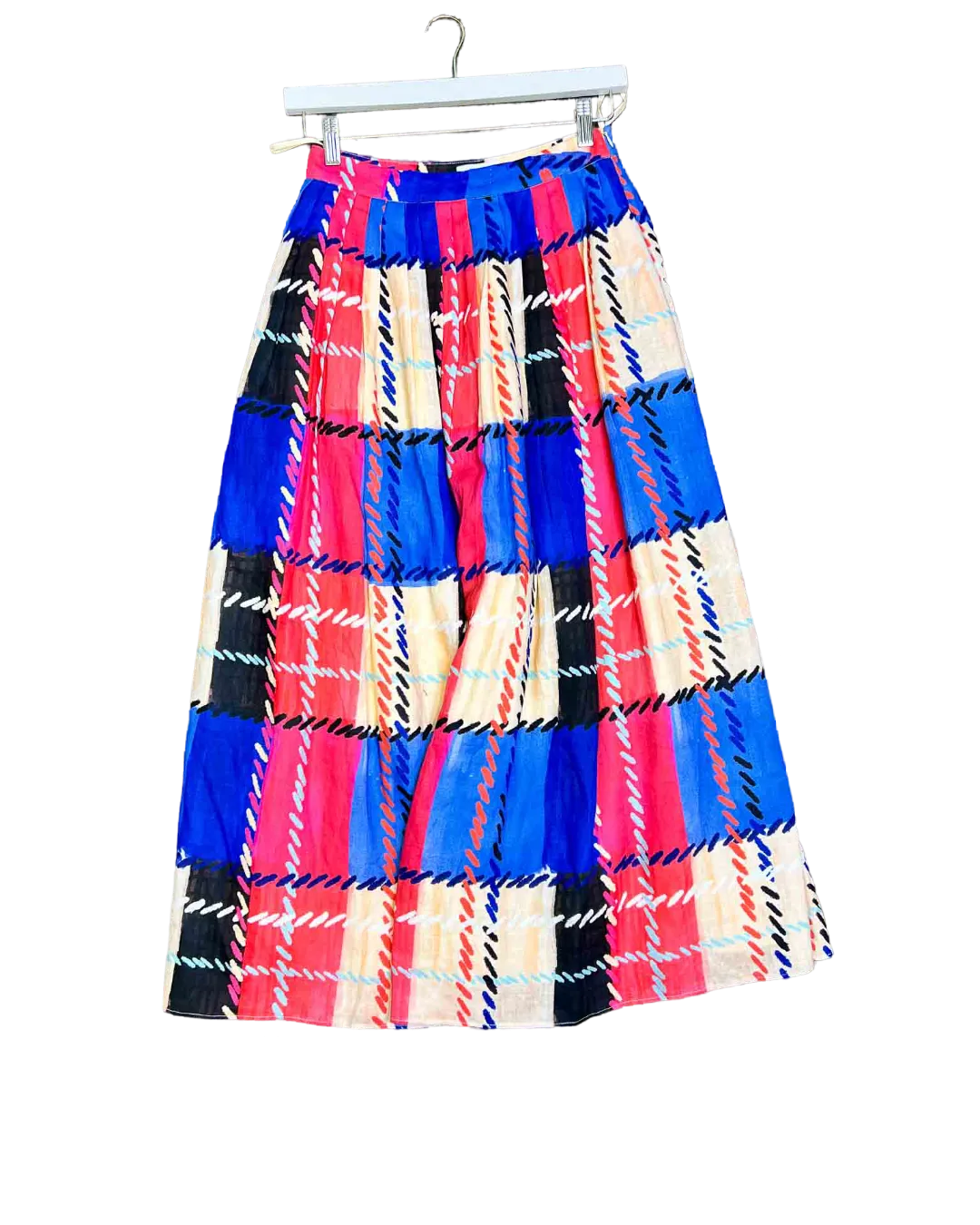 Size 8 | Leo Lin Plaid Linen Skirt