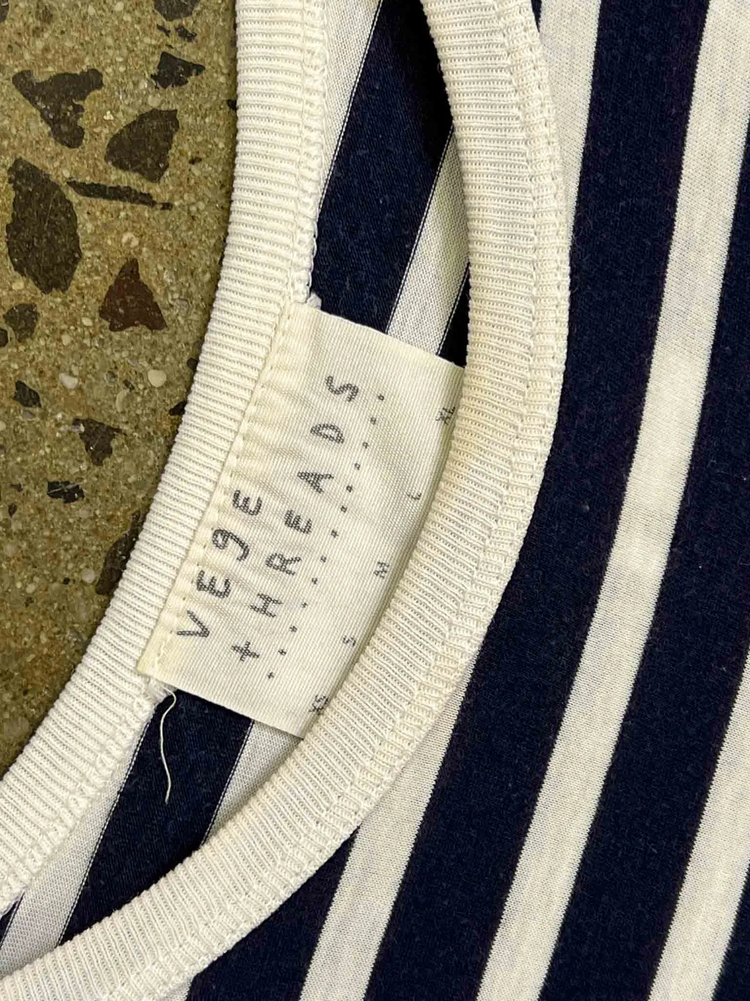 Size S | Vege Threads Organic Cotton Striped T-Shirt Dress