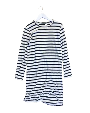 Size XS | Bassike Organic Cotton Striped Long Sleeve Dress