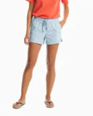 Southern Tide Women's Heather Coastal Performance Short - Heather Aquamarine