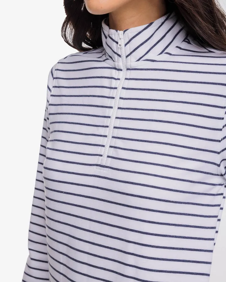 Southern Tide Women's Heather Tara Quarter Zip - Heather Navy
