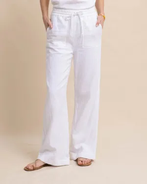 Southern Tide Women's Laken Wide Leg Pant - Classic White