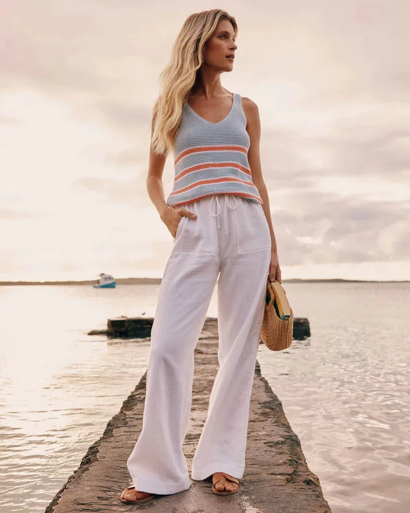 Southern Tide Women's Laken Wide Leg Pant - Classic White