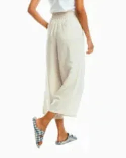 Southern Tide Women's Malisa Wide Leg Crop Linen Pant - Stone
