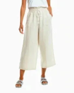 Southern Tide Women's Malisa Wide Leg Crop Linen Pant - Stone