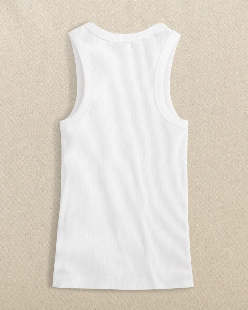 Southern Tide Women's Ryan Solid Rib Tank - Classic White