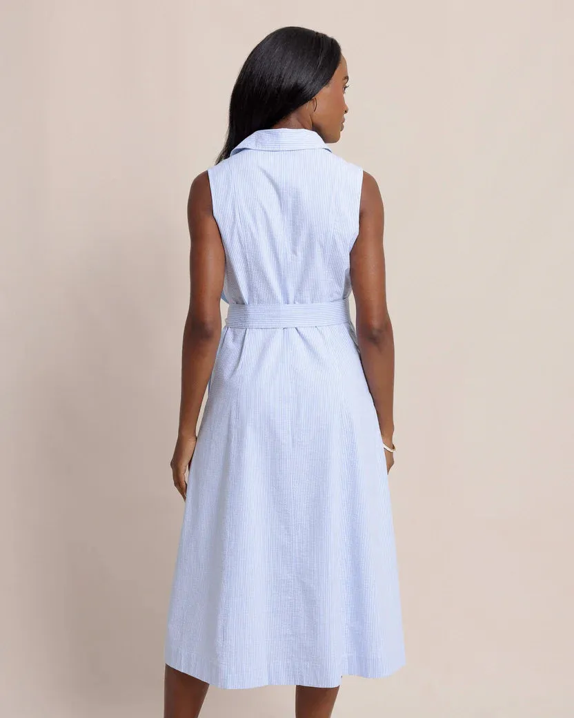 Southern Tide Women's Whitley Seersucker Midi Dress - Ocean Channel